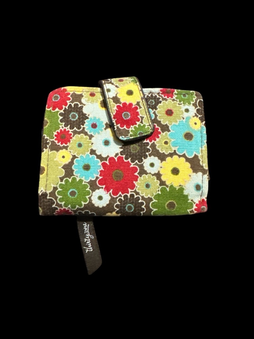 thirty-one Floral Canvas Wallet in Brown, Red, Yellow, Green, Blue